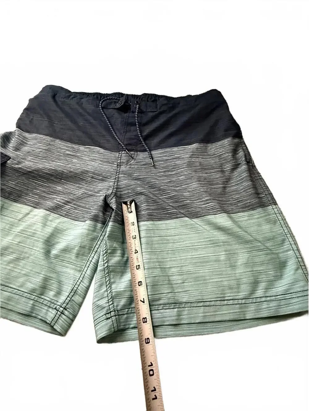George Men's E-Board Swim Trunks Size XL 40-42 Blue Teal Striped Board Shorts